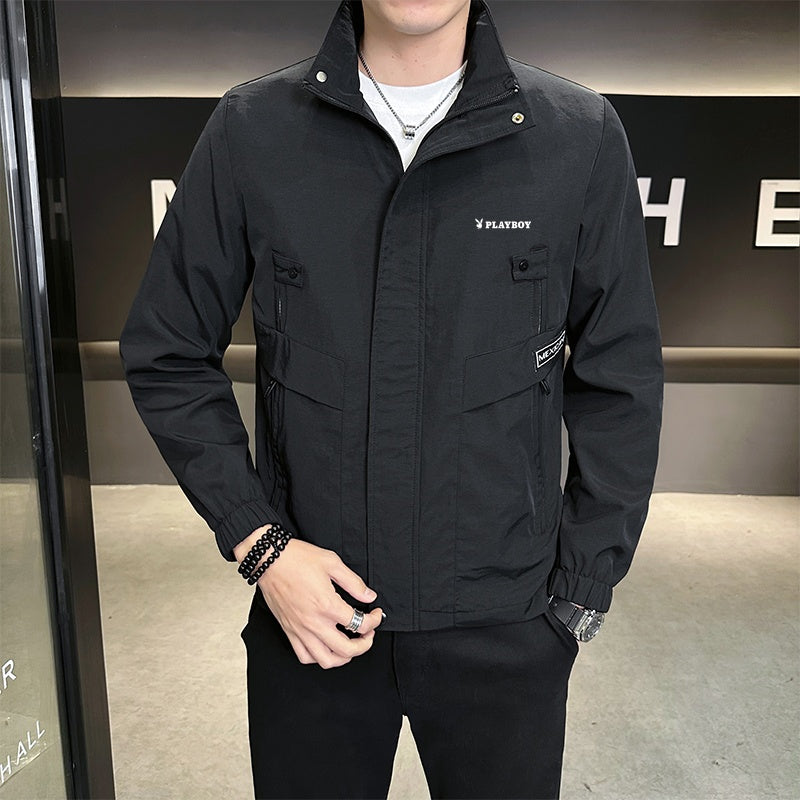 Playboy erkaklar kurtkalari bahor va kuzda o'rnatilgan yoqa tasodifiy shamolga chidamli kurtka erkaklar modellari