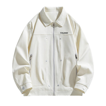 Playboy mikro teksturali metall dekorativ lapel erkaklar ko'ylagi