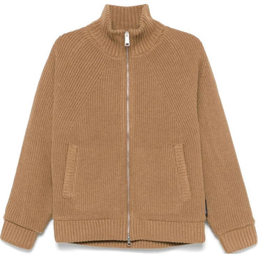 Carhartt o'chiruvchi tekis rangli stendli yoqa fermuarli uzun yengli trikotaj ko'ylagi erkaklar jigarrang