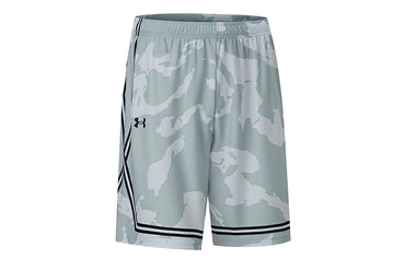 Under armour дизайн узора быстросохнущие баскетбольные штаны спортивные шорты мужские белые