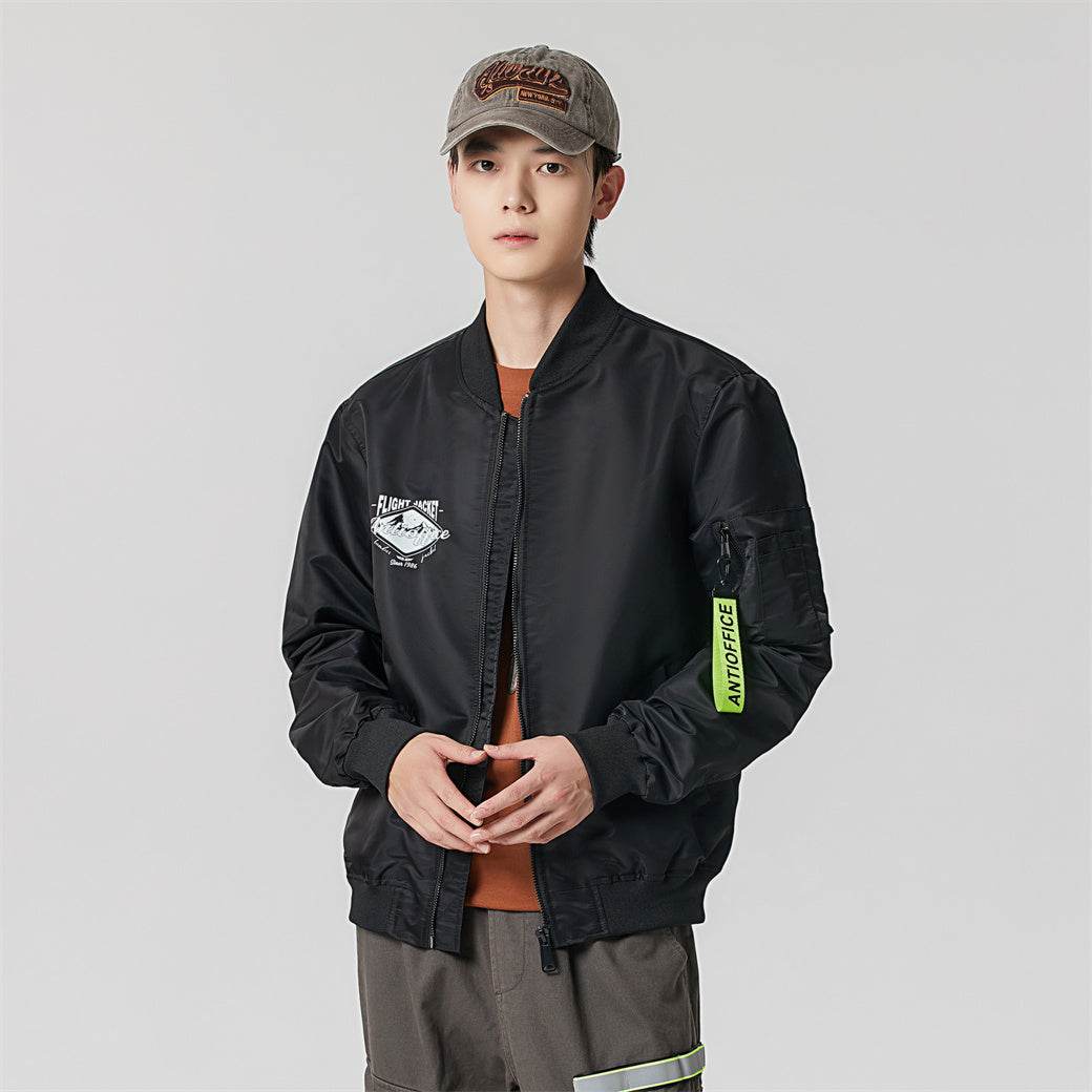 Антиофис гонконг стиль куртка с свободными широкими ногами джинсы повседневная работа поездка костюм городской новый молодежный простой и удобный с хорошим набором одежды осень и зима мужские модели - Boxette Shop