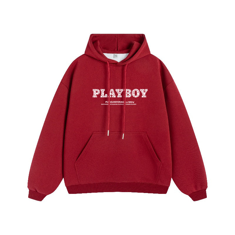 Erkaklar va ayollar uchun Playboy letter print bo'sh tasodifiy kaputi