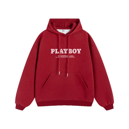 Erkaklar va ayollar uchun Playboy letter print bo'sh tasodifiy kaputi