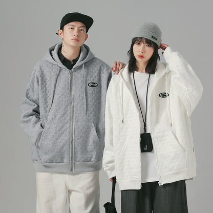 Golfkross yumshoq qalinlashgan vafli harflari bo'sh qalpoqli kardigan ko'ylagi kozok erkaklar va ayollar bir xil modellar