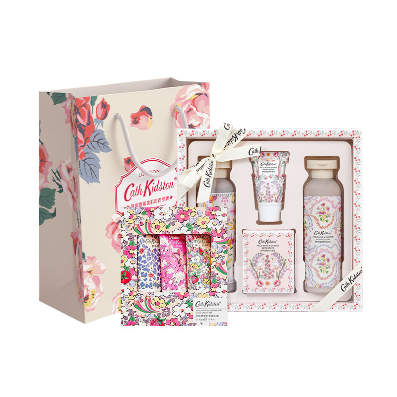 Cath kidston new wild rose gift set hydrating, cleansing & moisturising подарок подруге на день рождения