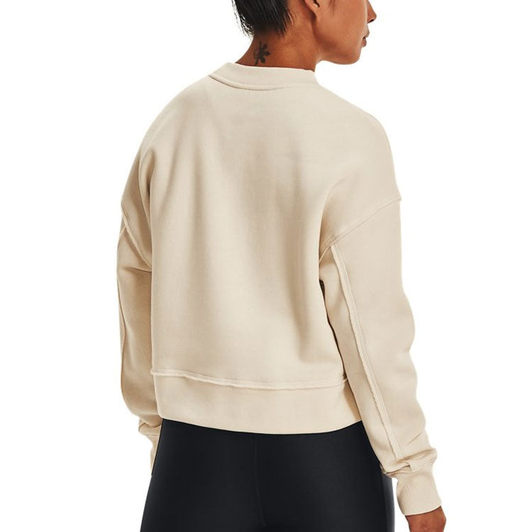 Under armour under armour johnson series casual fleece round neck training sports short sweatshirt women's white
