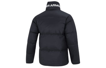 Under armour andromeda down puffer логотип принт спортивный случайный воротник теплая куртка пуховик мужская черный