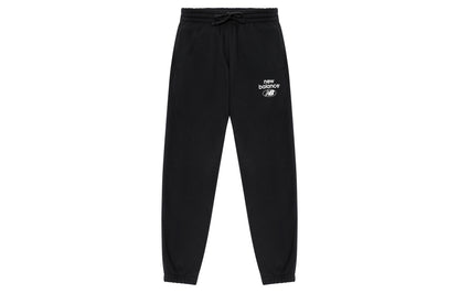 New Balance Solid Simple Trikotajli erkaklar qora sport shimlari