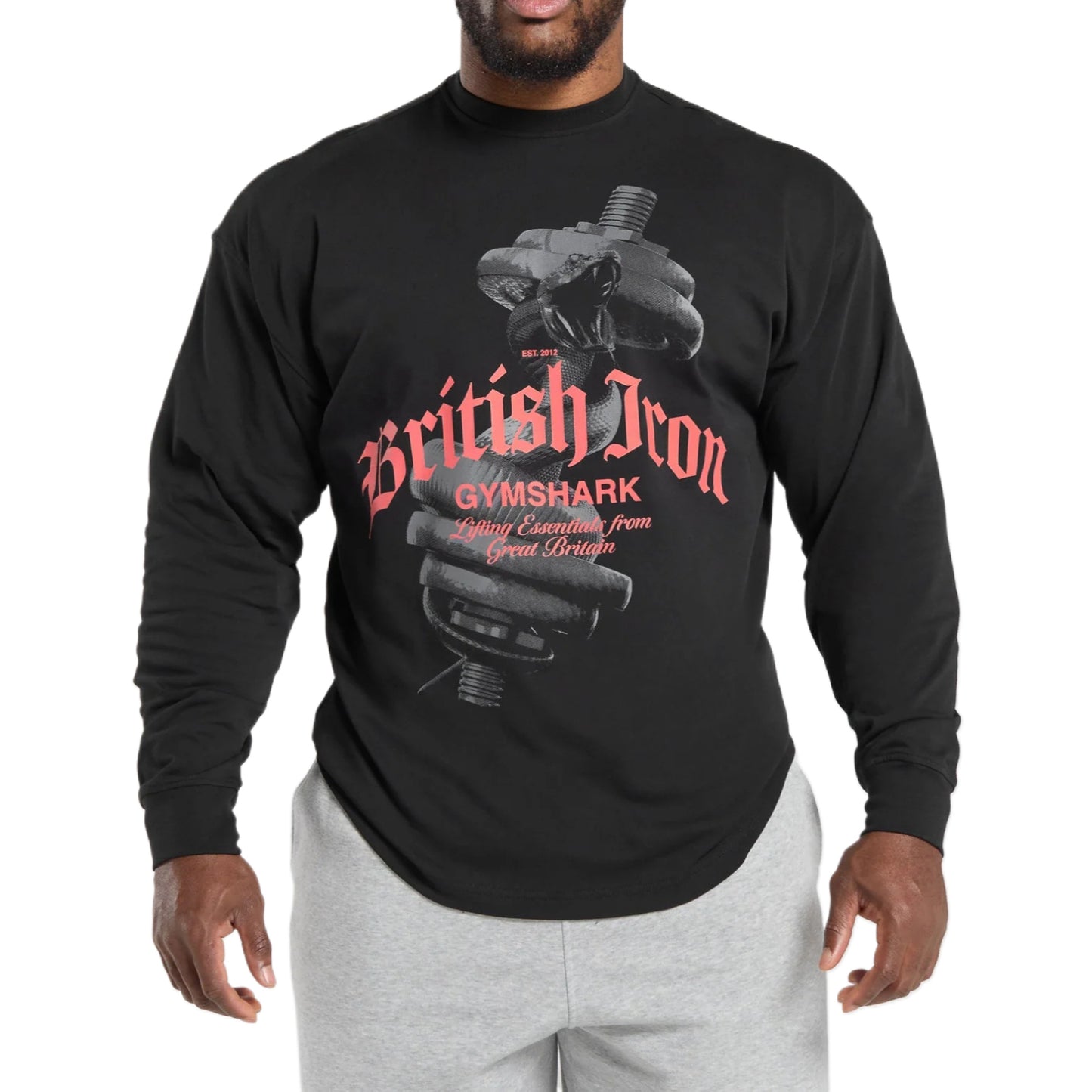 Gymshark Britaniya temir erkaklar futbolkasi