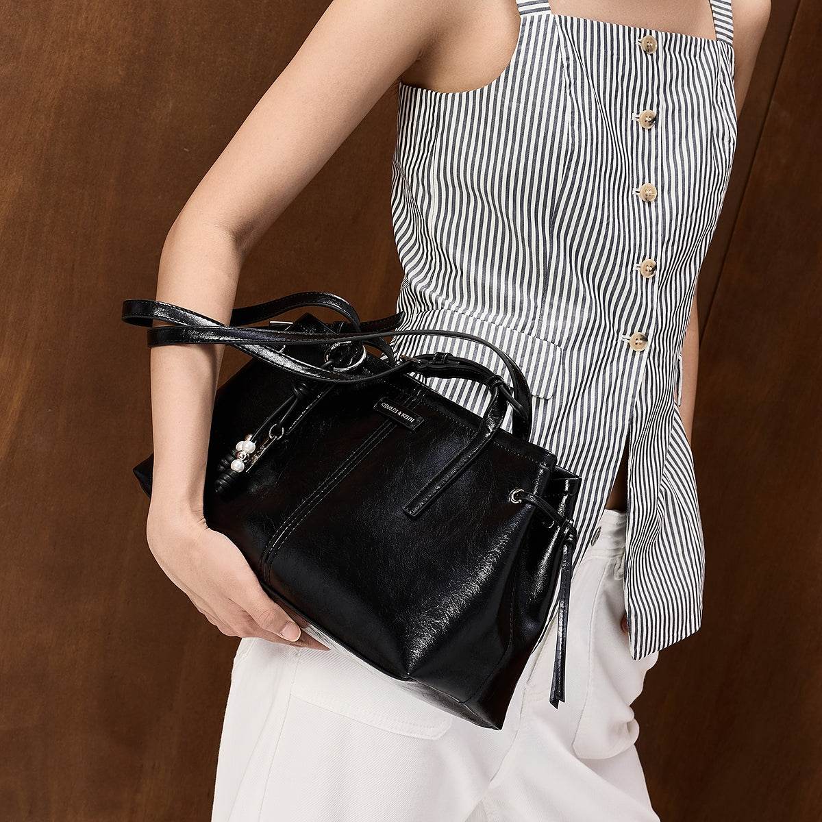 Сумка женская Charles&Keith Distressed Coffee Noir - Boxette Shop