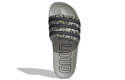 Adidas originals adilette удобные повседневные женские тапочки черно-серого цвета