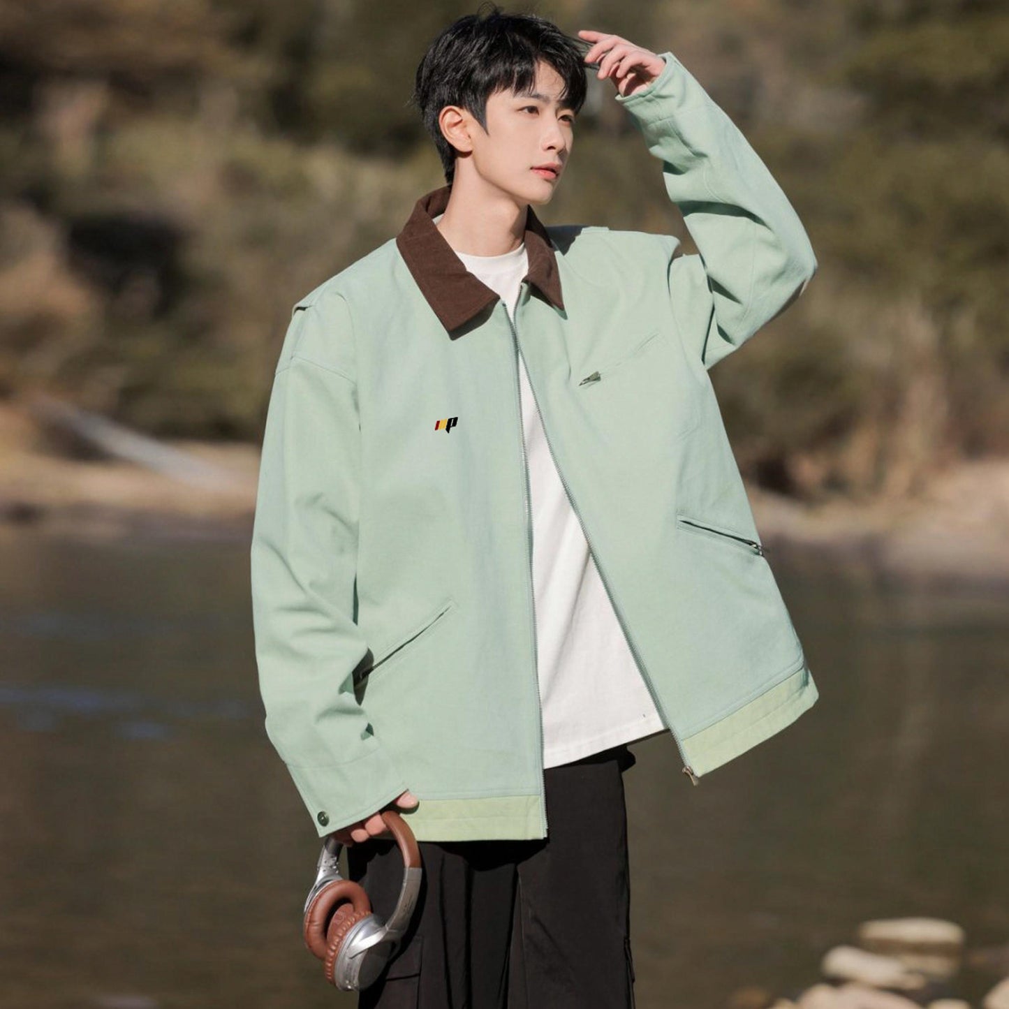 Paddy Julia Amerikalik retro lapel ish kiyimi bir xil rangdagi uzun yengli blazer ko'ylagi erkaklar va ayollar bir xil uslubda