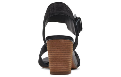 Ayollarning qora qora sandallari Clarks Clarks charmdan qulaylik va soddalik