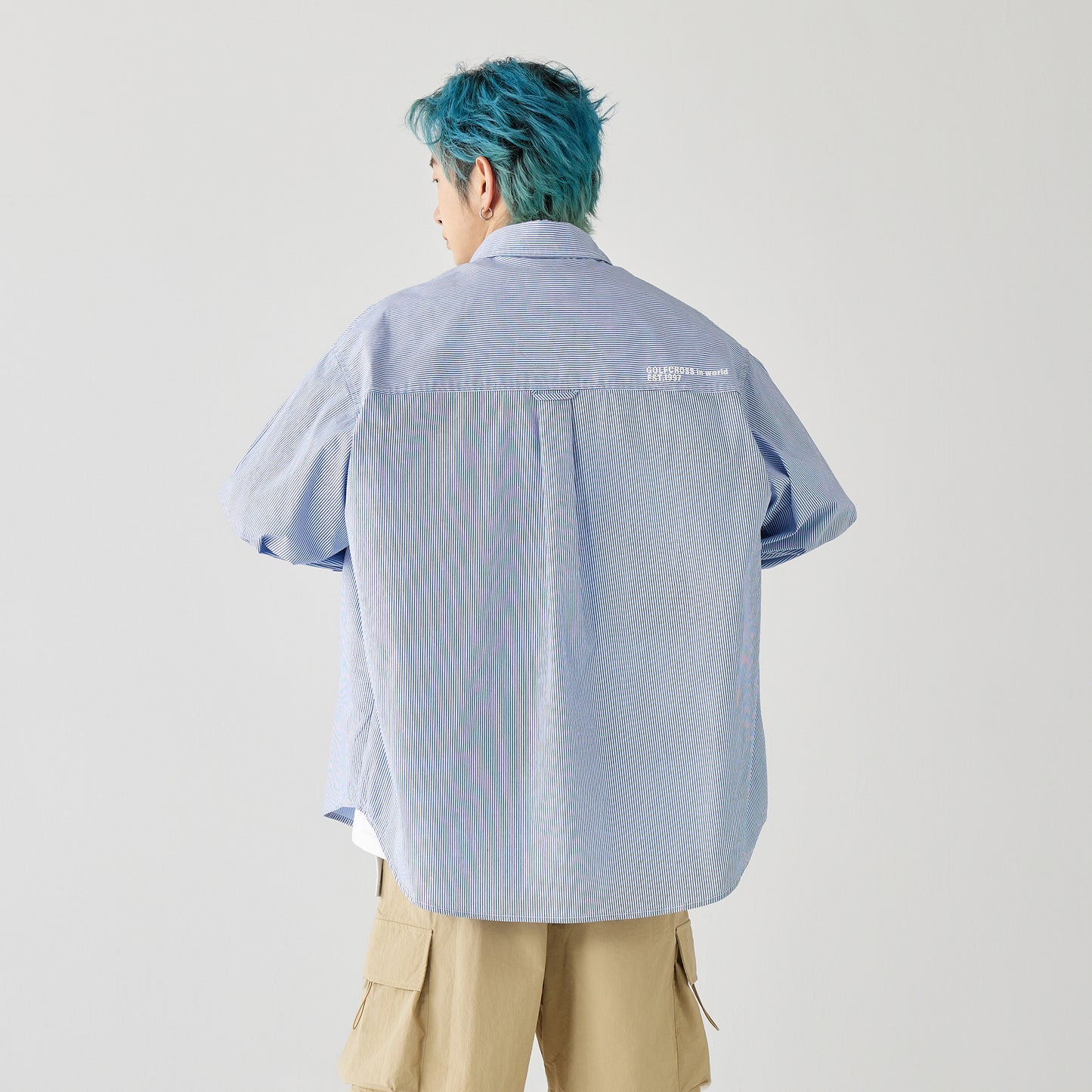 Golfcross yapon kolleji uslubidagi shaharbo'yi chiziqli bir ko'krakli tasodifiy lapel uzun yengli ko'ylak ko'ylagi juftlik modellari