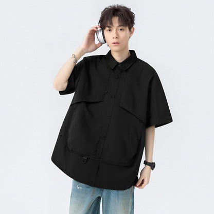 Paddy Julia Amerika yuqori ko'cha konstruktiv dizayn lapel bo'sh tasodifiy kundalik qatnov katta gangster o'zini kelishgan qulay, ko'p qirrali qisqa yengli ko'ylak modellari bilan erkaklar va ayollar