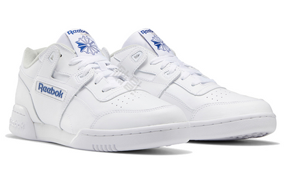 Reebok Workout Plus ko'k va oq rangdagi erkaklar va ayollar uchun oddiy past kesimli taxtalar