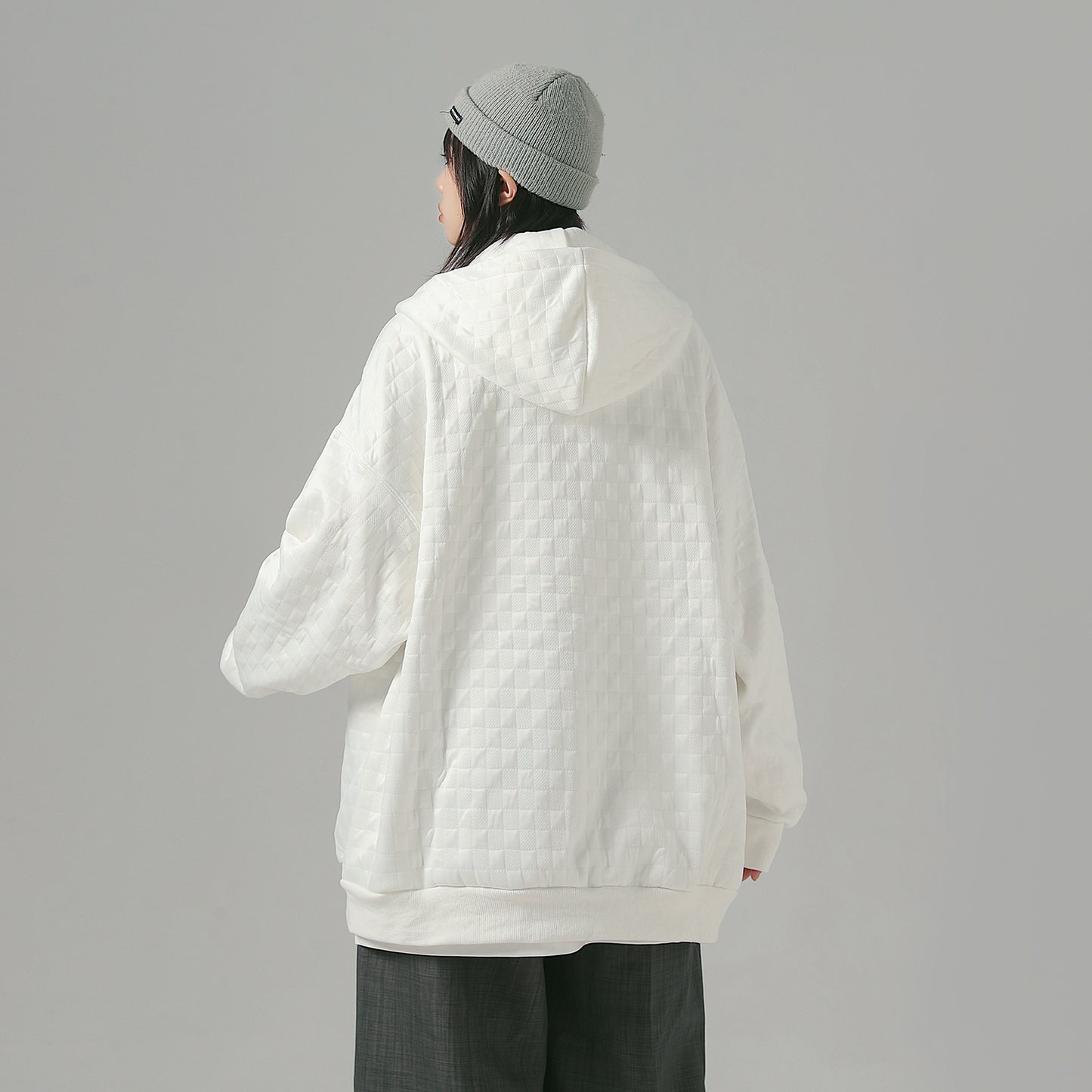 Golfkross yumshoq qalinlashgan vafli harflari bo'sh qalpoqli kardigan ko'ylagi kozok erkaklar va ayollar bir xil modellar