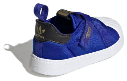 Adidas originals superstar 360 comfort shock absorbing low top toddler shoes blue infant & toddler