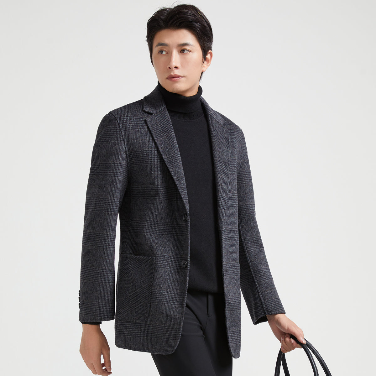 Kaiser kaiser koreys oddiy jun qo'lda to'qilgan, parvarish qilish oson plashli dog'ga chidamli ko'p qirrali kundalik palto erkaklar modellari