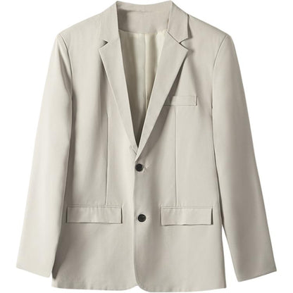 Ofisga qarshi engil hashamatli moda tasodifiy chiroyli bo'sh Gonkong uslubidagi gangster chiroyli ko'ylagi universal koreys versiyasi trendi uzun yengli kostyum erkaklar modellari