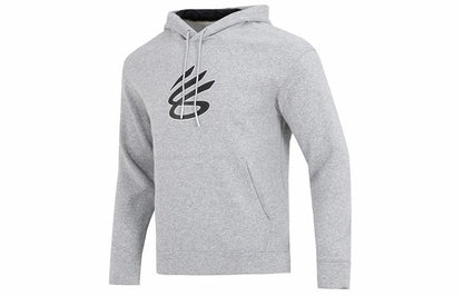 Under armour curry геометрический принт спортивные повседневные капюшоном с длинными рукавами свитер мужской серый