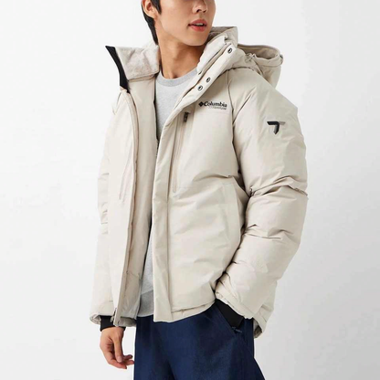 Columbia titanium clive lake outdoor walking lightweight warm waterproof windproof goose down hooded down jacket men's white