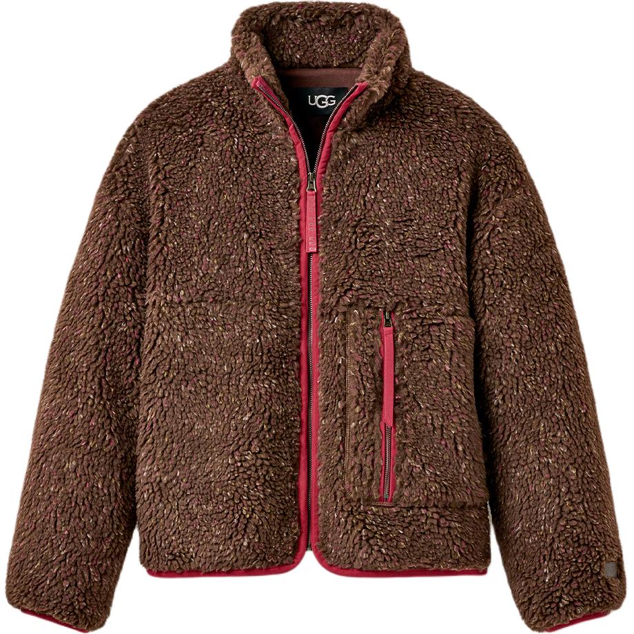 Ugg fw25 однотонный воротник-стойка на молнии, флисовая куртка женская