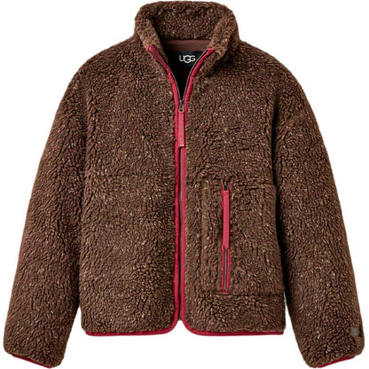 Ugg fw25 однотонный воротник-стойка на молнии, флисовая куртка женская