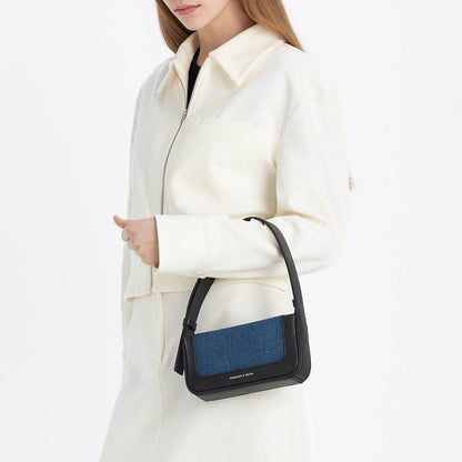 Сумка женская Charles&Keith Simple Fabric S Denim Dark - Boxette Shop