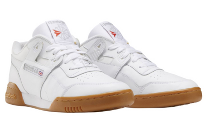 Reebok workout plus har kuni qulay bo'lgan oq jigarrang erkaklar shortlari