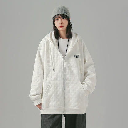 Golfkross yumshoq qalinlashgan vafli harflari bo'sh qalpoqli kardigan ko'ylagi kozok erkaklar va ayollar bir xil modellar