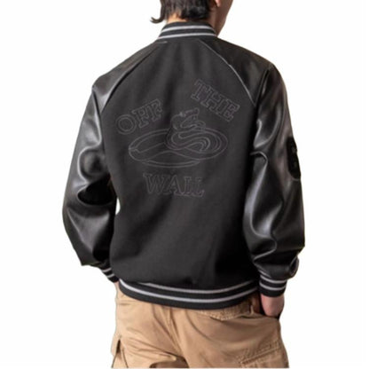 Vans Nafas oluvchi teriga qulay, uzun yengli ilon yili bosma erkaklar ko'ylagi qora