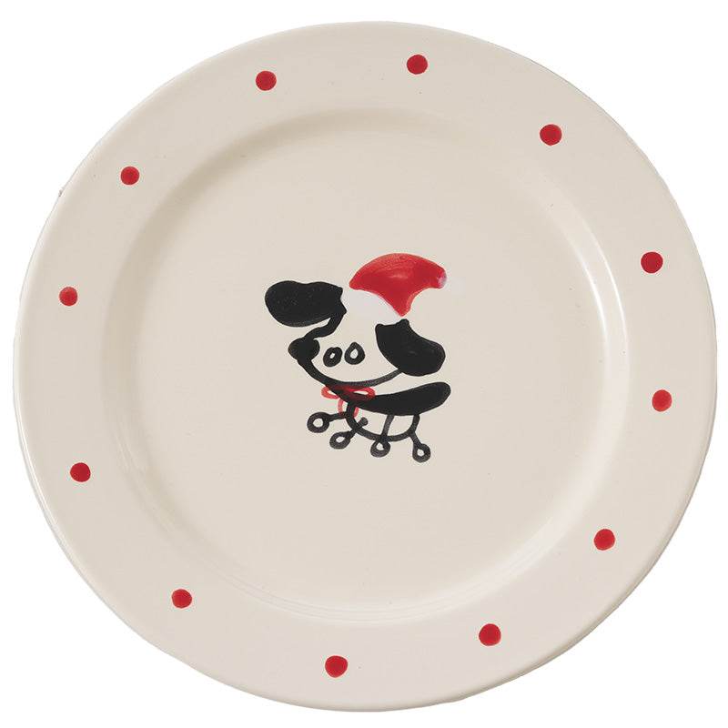 Апрель wanton луна маленькая собака пластина высокая ценность керамическая тарелка ужин прекрасный узор круглый свет роскошь посуда бытовая блюдо пластина - Boxette Shop