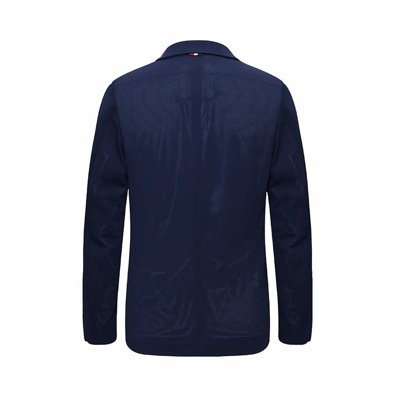 Navigare italyancha kichik yelkanli qayiq boshqaruvchi uslubdagi oddiy retro katta qulaylik hissi ko'p qirrali rasmiy kurtka biznes tasodifiy oqlangan nozik trikotaj kostyum erkaklar uchun to'q ko'k