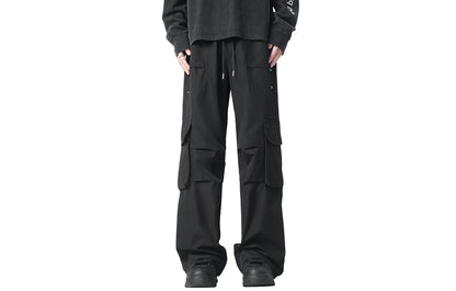 Paddy Julia American outdoor vintage logging, micro-pleated dizayn ma'nosi bir rang cho'ntaklar o'rta bel galstuk kamar bo'sh tekis sudrab erga yuz yuz kundalik ish shim bilan bir xil modellari bilan erkaklar va ayollar