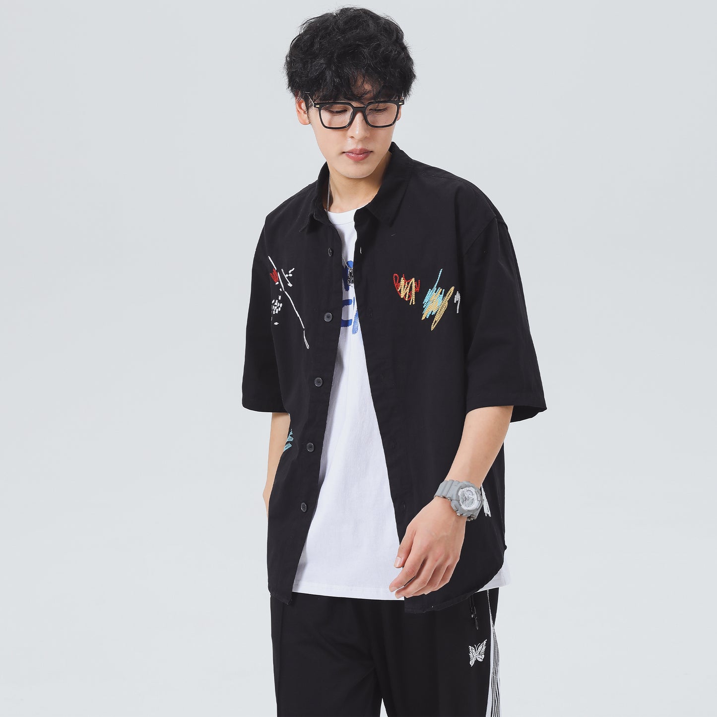 Paddy Julia Amerika retro baland ko'cha uslubidagi nafas oladigan ko'p qirrali yelkali qisqa yengli ko'ylak erkaklar va ayollar bir xil modellar