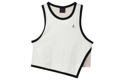 Iordaniya logotipi bosma nafas oladigan ekipaj bo'yinli yengsiz yelek ayollar oq