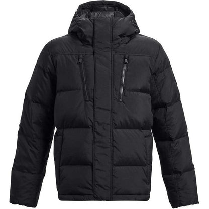 Under armour coldgear® infrared solid short waterproof warm sports hooded down jacket men's black