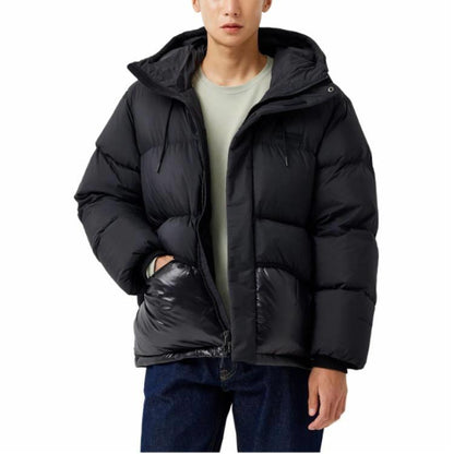 Columbia columbia сплошной цвет логотип вышивка стринги капюшон застежка-молния с длинным рукавом вниз куртка мужская черный