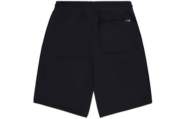 New Balance Sport Life Solid Color Kichkina logotipli to'rli trikotaj erkaklar qora sport shortilari