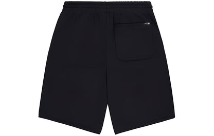 New Balance Sport Life Solid Color Kichkina logotipli to'rli trikotaj erkaklar qora sport shortilari