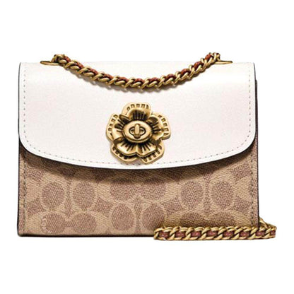 Сумка женская Coach Parker 18 Camellia Chain Coated Canvas - Boxette Shop