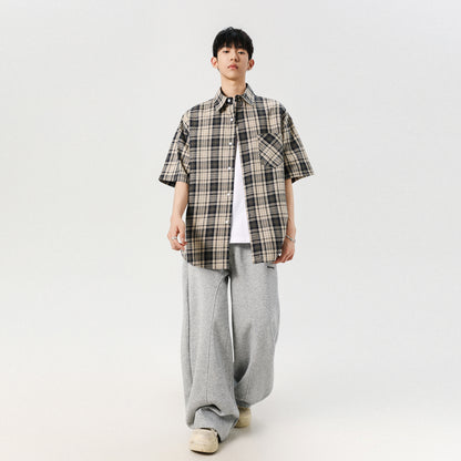 Igoi amerikalik retro yuzlik, bir xil paragrafli, erkin yupqa kesmali, yelkali, kalta yengli erkaklar va ayollar ko'ylagi