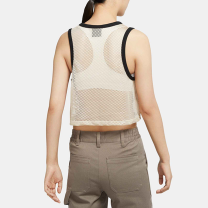 Iordaniya logotipi bosma nafas oladigan ekipaj bo'yinli yengsiz yelek ayollar oq