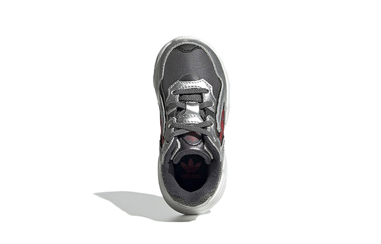Adidas originals yung-96 chasm el i противоскользящая обувь для малышей с низким верхом серо-красного цвета