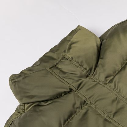 Vans stendli yoqa Yumshoq va qulay bir tekis rangli fermuarli uzun yengli kurtka Erkaklar va ayollar harbiy yashil