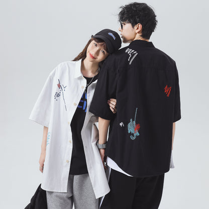 Paddy Julia Amerika retro baland ko'cha uslubidagi nafas oladigan ko'p qirrali yelkali qisqa yengli ko'ylak erkaklar va ayollar bir xil modellar