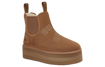 Ugg замшевые повседневные сапоги с толстой подошвой 5 см 14 см chelsea boots women's chestnut