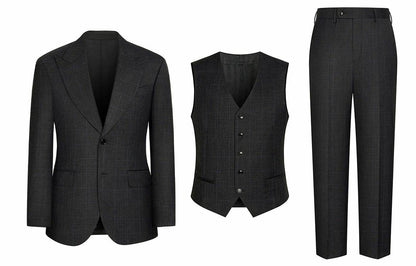 Костюм мужской Skaro Three-Piece Wool Dark Grey - Boxette Shop