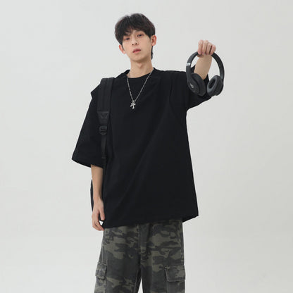 Paddy Julia bir xil rangdagi asosiy dekonstruksiya qilingan birlashma dizayn hissi yelkali bo'sh ko'p qirrali oddiy shamol qutisi versiyasi pastki qismdagi kalta yengli futbolka erkaklar va ayollar bir xil modellar